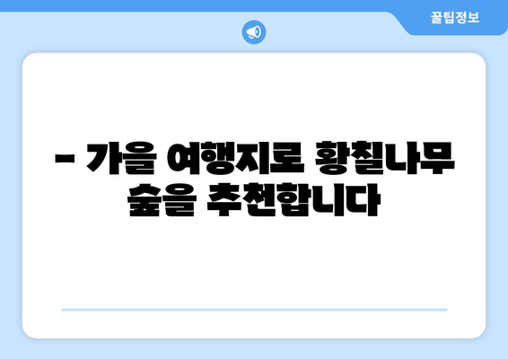 황칠나무와 함께하는 가을, 특별한 추억 만들기 | 황칠나무, 가을여행, 체험, 축제