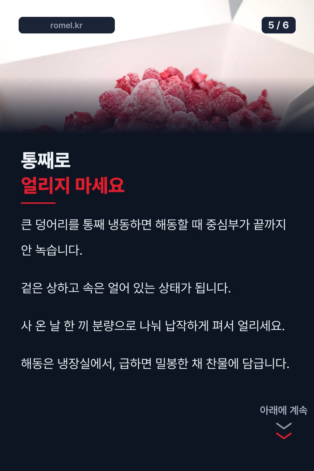 냉동과 해동 요령