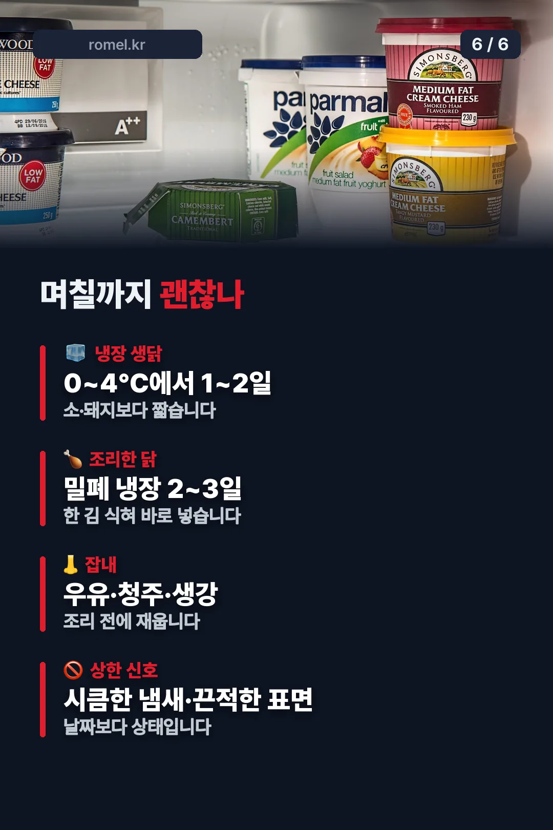 보관 기간과 상한 신호