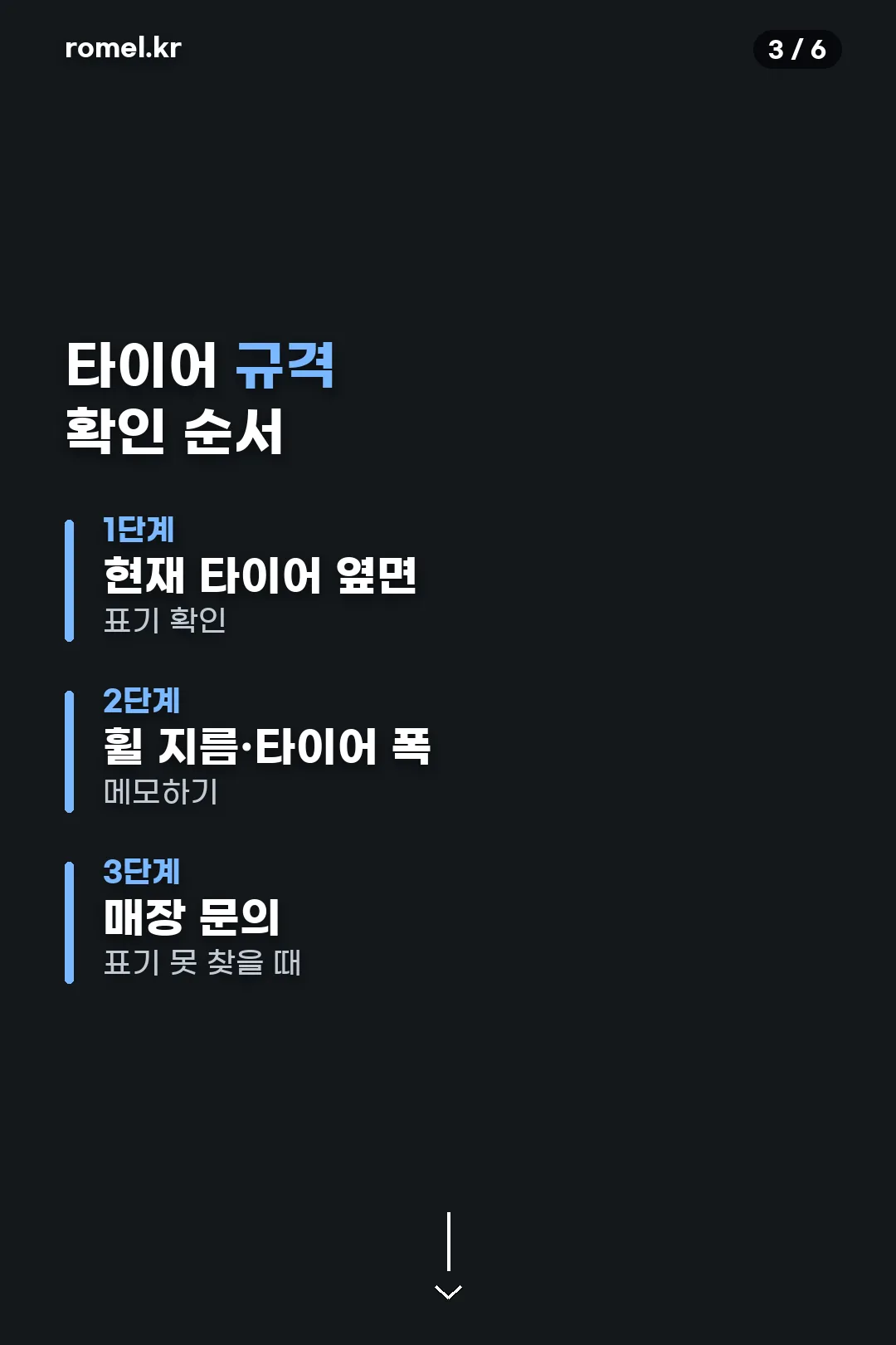 타이어 규격 확인 순서
