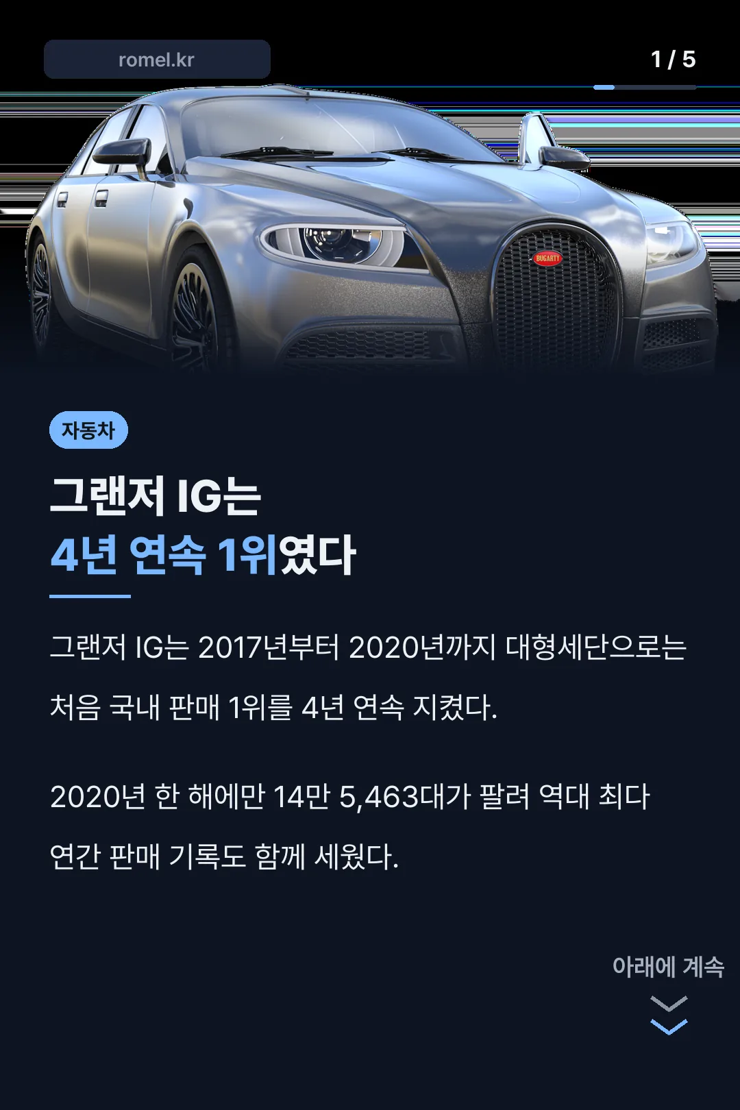 그랜저 IG 4년 연속 1위 소개